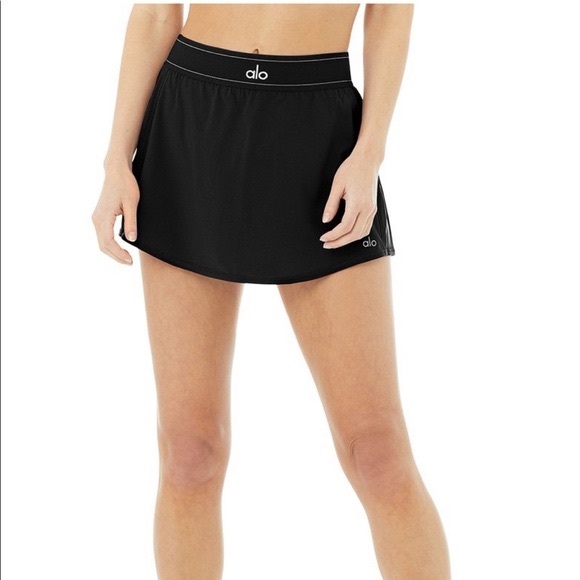 ALO Yoga Pants - Alo Black Athletic Skort with Logo